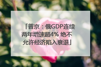 普京：俄GDP连续两年增速超4% 绝不允许经济陷入衰退