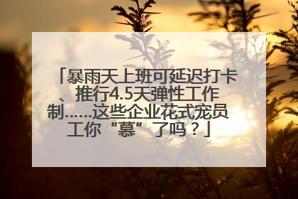 暴雨天上班可延迟打卡、推行4.5天弹性工作制……这些企业花式宠员工你“慕”了吗？