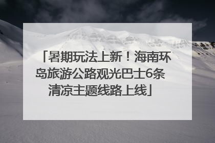 暑期玩法上新！海南环岛旅游公路观光巴士6条清凉主题线路上线