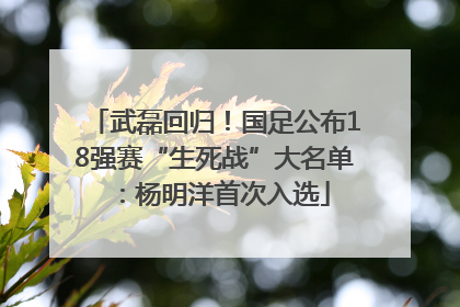 武磊回归！国足公布18强赛“生死战”大名单：杨明洋首次入选