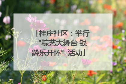 桂庄社区：举行“粽艺大舞台 银龄乐开怀”活动