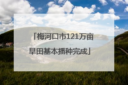 梅河口市121万亩旱田基本播种完成