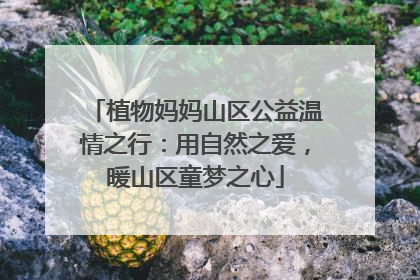 植物妈妈山区公益温情之行：用自然之爱，暖山区童梦之心