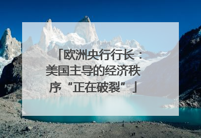 欧洲央行行长：美国主导的经济秩序“正在破裂”