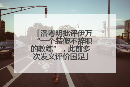 潘粤明批评伊万“一个装傻不辞职的教练”，此前多次发文评价国足
