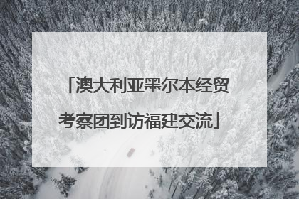 澳大利亚墨尔本经贸考察团到访福建交流