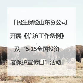 民生保险山东分公司开展《信访工作条例》及“5·15全国投资者保护宣传日”活动