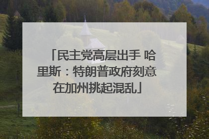 民主党高层出手 哈里斯：特朗普政府刻意在加州挑起混乱