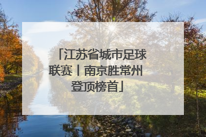 江苏省城市足球联赛丨南京胜常州 登顶榜首