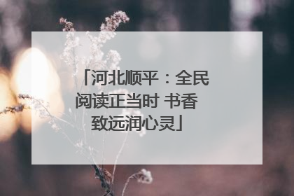 河北顺平：全民阅读正当时 书香致远润心灵