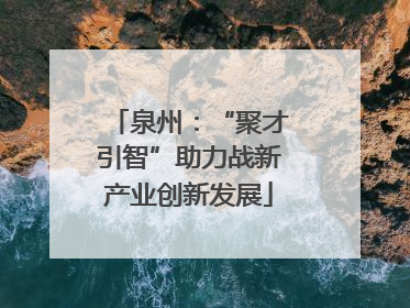 泉州：“聚才引智”助力战新产业创新发展
