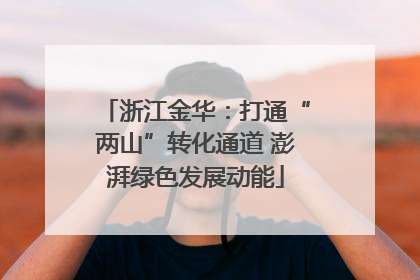 浙江金华：打通“两山”转化通道 澎湃绿色发展动能
