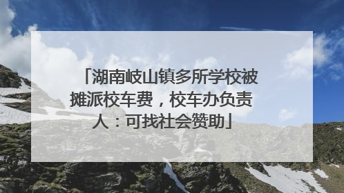 湖南岐山镇多所学校被摊派校车费，校车办负责人：可找社会赞助