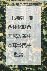 湖南：湘西怀化联合开展改善生态环境民主监督