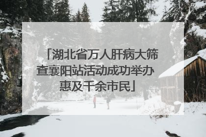 湖北省万人肝病大筛查襄阳站活动成功举办 惠及千余市民