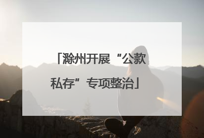 滁州开展“公款私存”专项整治