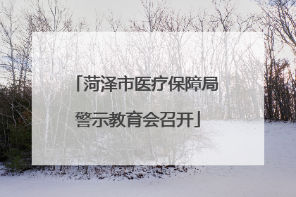 菏泽市医疗保障局警示教育会召开