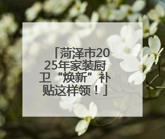 菏泽市2025年家装厨卫“焕新”补贴这样领！