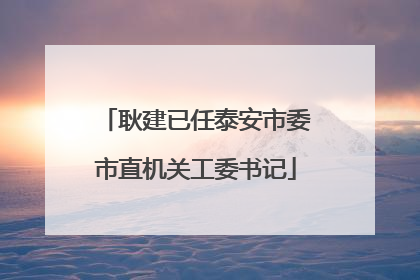 耿建已任泰安市委市直机关工委书记