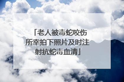 老人被毒蛇咬伤 所幸拍下照片及时注射抗蛇毒血清