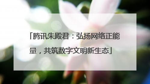腾讯朱殿君：弘扬网络正能量，共筑数字文明新生态