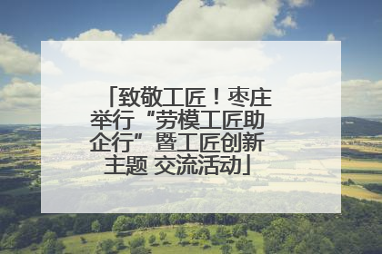 致敬工匠！枣庄举行“劳模工匠助企行”暨工匠创新主题 交流活动