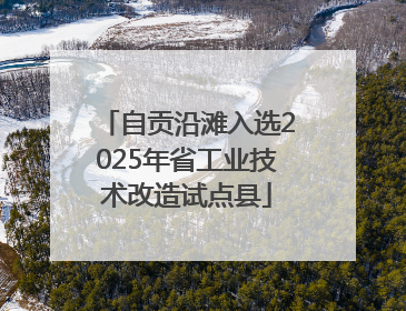 自贡沿滩入选2025年省工业技术改造试点县