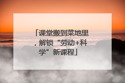 课堂搬到菜地里，解锁“劳动+科学”新课程