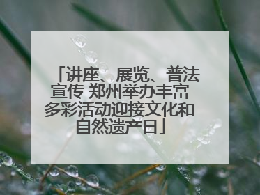 讲座、展览、普法宣传 郑州举办丰富多彩活动迎接文化和自然遗产日