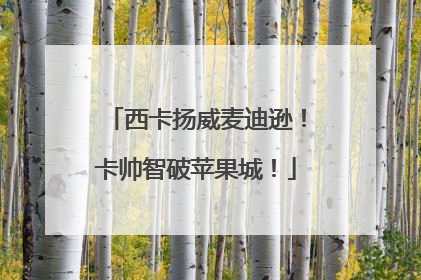 西卡扬威麦迪逊！卡帅智破苹果城！