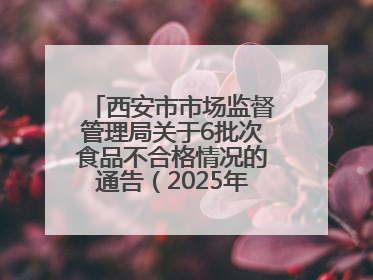 西安市市场监督管理局关于6批次食品不合格情况的通告（2025年第16号）