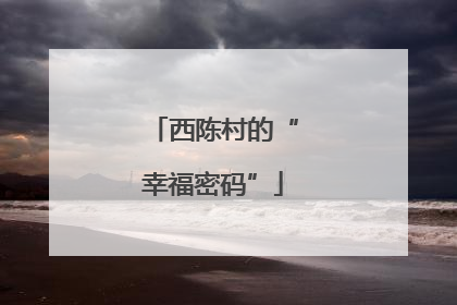 西陈村的“幸福密码”