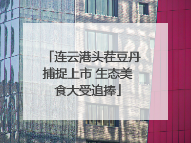 连云港头茬豆丹捕捉上市 生态美食大受追捧