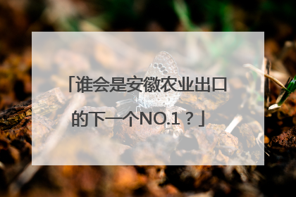 谁会是安徽农业出口的下一个NO.1？