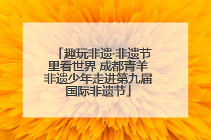 趣玩非遗·非遗节里看世界 成都青羊非遗少年走进第九届国际非遗节