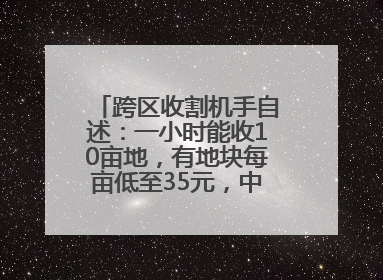 跨区收割机手自述：一小时能收10亩地，有地块每亩低至35元，中午基本不吃饭