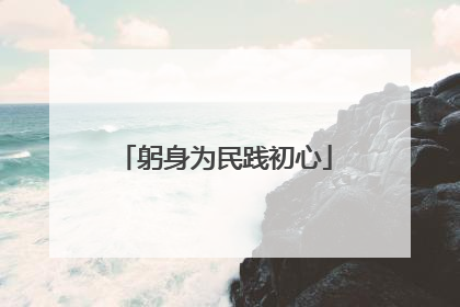 躬身为民践初心