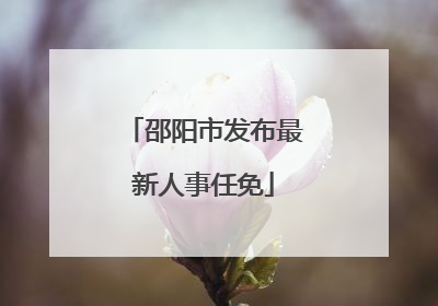 邵阳市发布最新人事任免