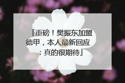 重磅！樊振东加盟德甲，本人最新回应：真的很期待