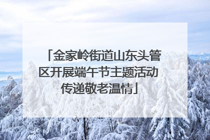 金家岭街道山东头管区开展端午节主题活动 传递敬老温情