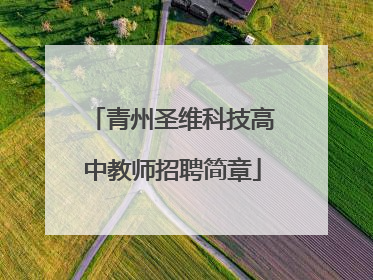 青州圣维科技高中教师招聘简章