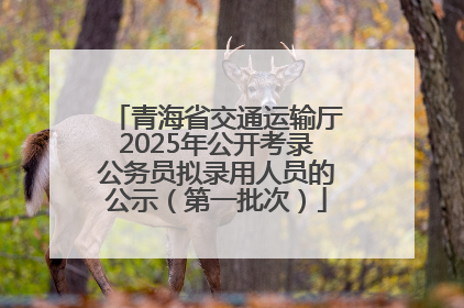 青海省交通运输厅2025年公开考录公务员拟录用人员的公示（第一批次）