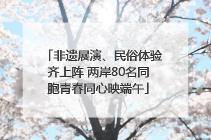 非遗展演、民俗体验齐上阵 两岸80名同胞青春同心映端午