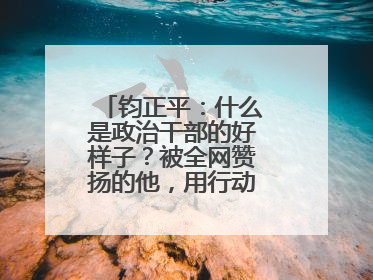 钧正平：什么是政治干部的好样子？被全网赞扬的他，用行动作出了回答
