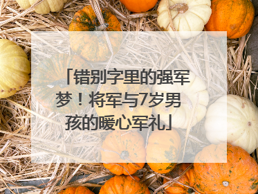 错别字里的强军梦！将军与7岁男孩的暖心军礼