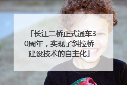 长江二桥正式通车30周年，实现了斜拉桥建设技术的自主化