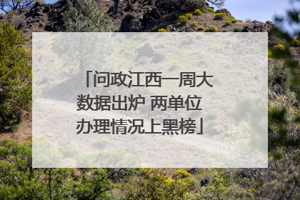 问政江西一周大数据出炉 两单位办理情况上黑榜