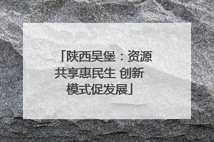 陕西吴堡：资源共享惠民生 创新模式促发展