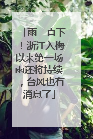 雨一直下！浙江入梅以来第一场雨还将持续，台风也有消息了