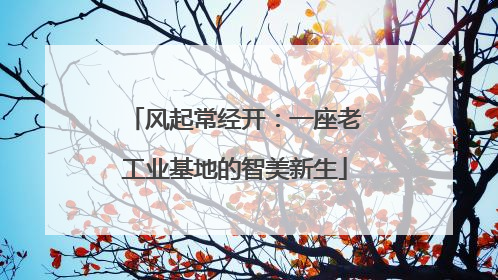 风起常经开：一座老工业基地的智美新生